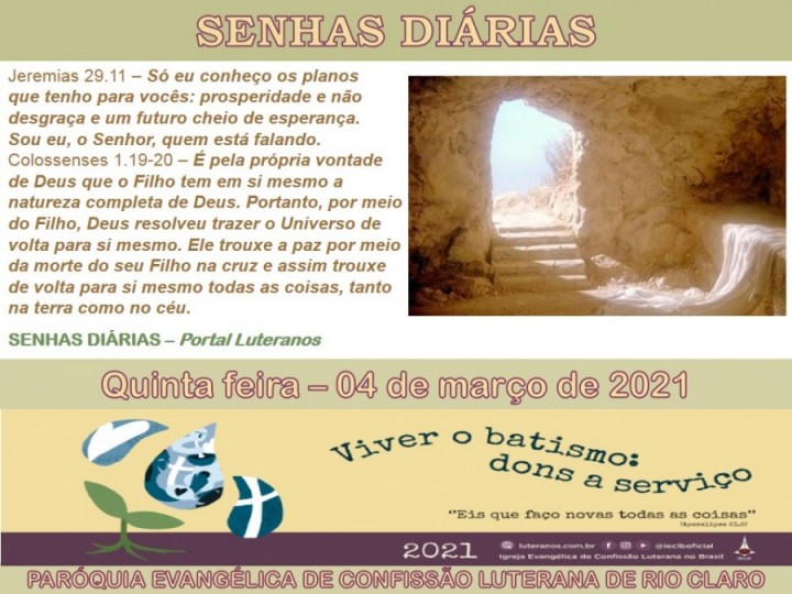 Senhas do dia - 04.03.2021