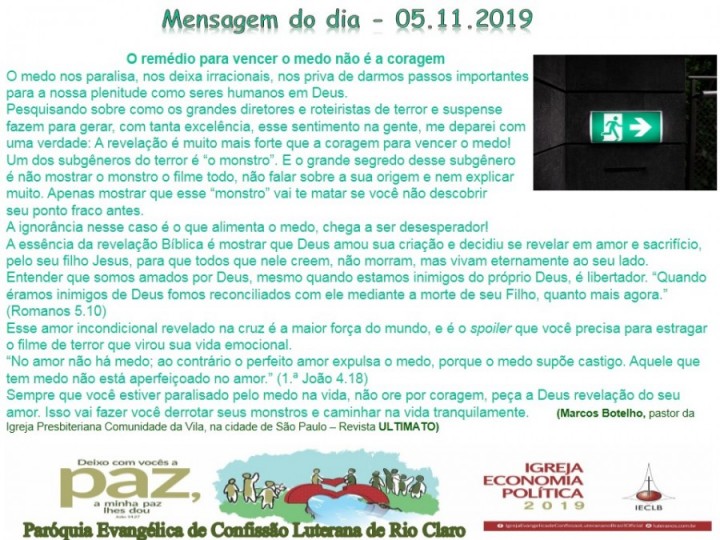 Mensagem do dia - 05.11.2019