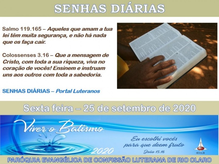 Senhas do dia - 25.09.2020