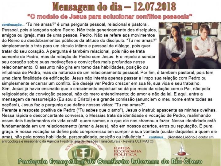 Mensagem do dia - 12.07.2018