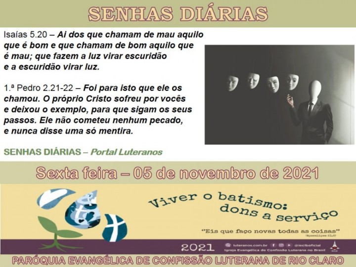 Senhas do dia - 05.11.2021