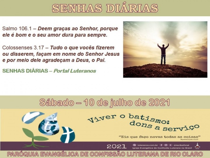 Senhas do dia - 10.07.2021