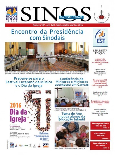 Sinos da Comunhão - Ano 18 - Nº. 182 - Abril 2016