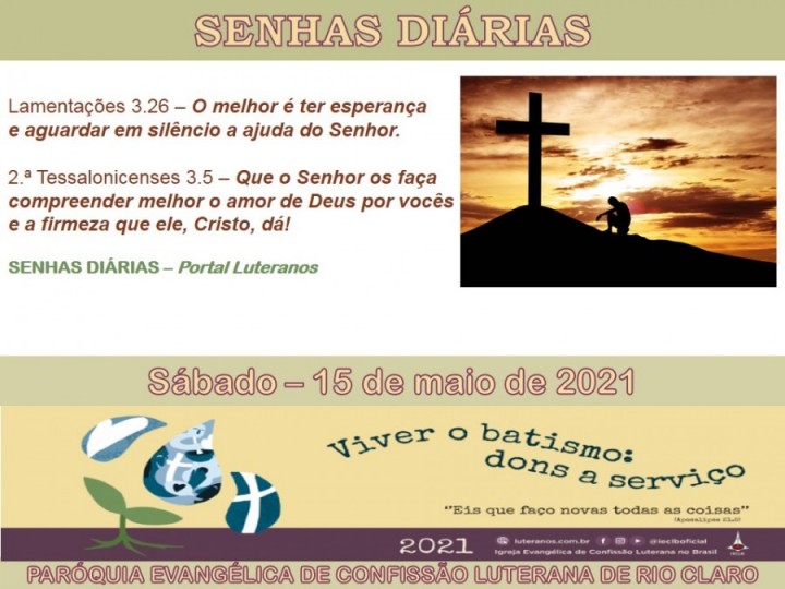 Senhas do dia - 15.05.2021