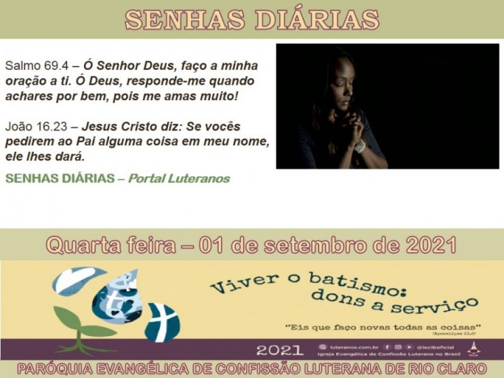 Senhas do dia - 01.09.2021