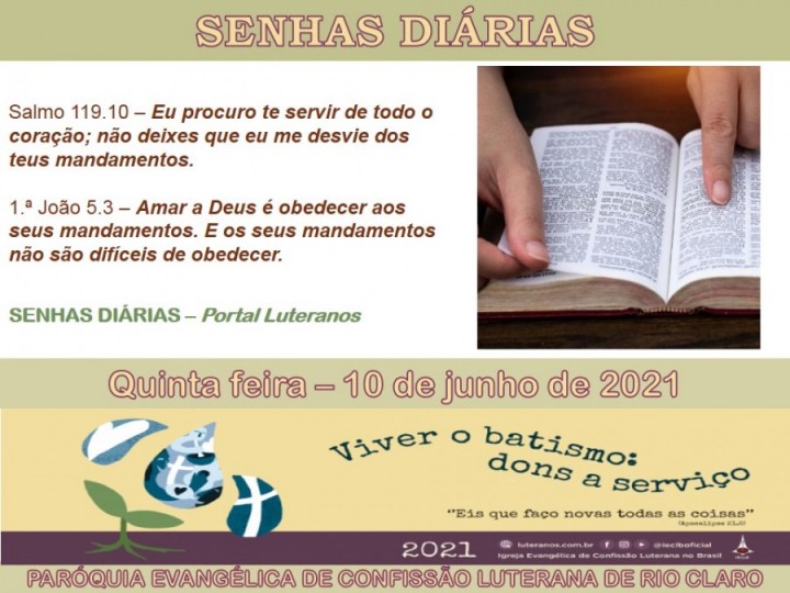 Senhas do dia - 10.06.2021