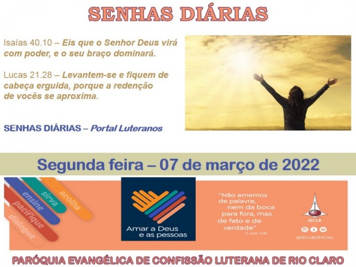 Senhas do dia - 07.03.2022