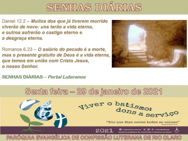 Senhas do dia - 29.01.2021