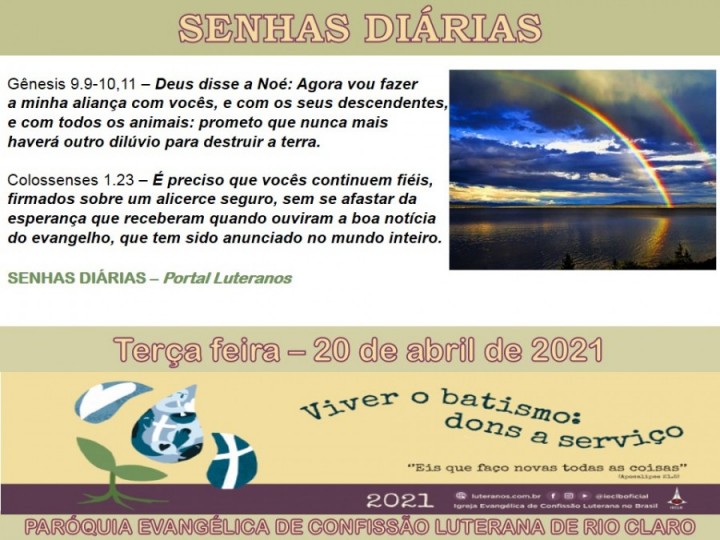 Senhas do dia - 20.04.2021