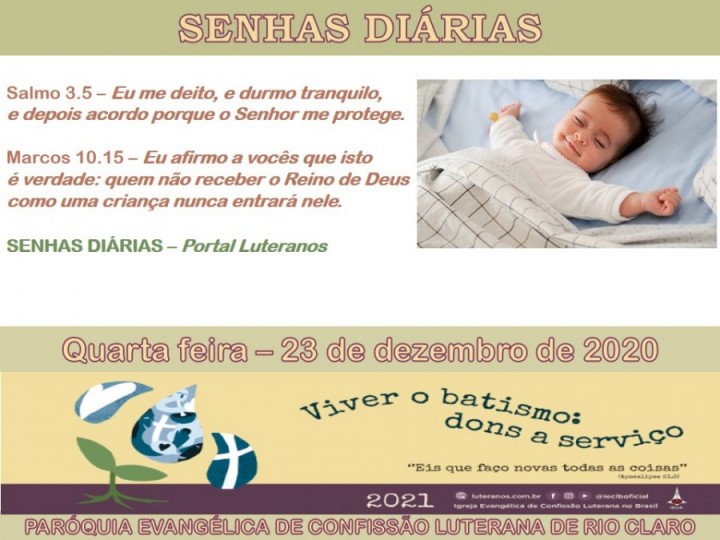 Senhas do dia - 23.12.2020