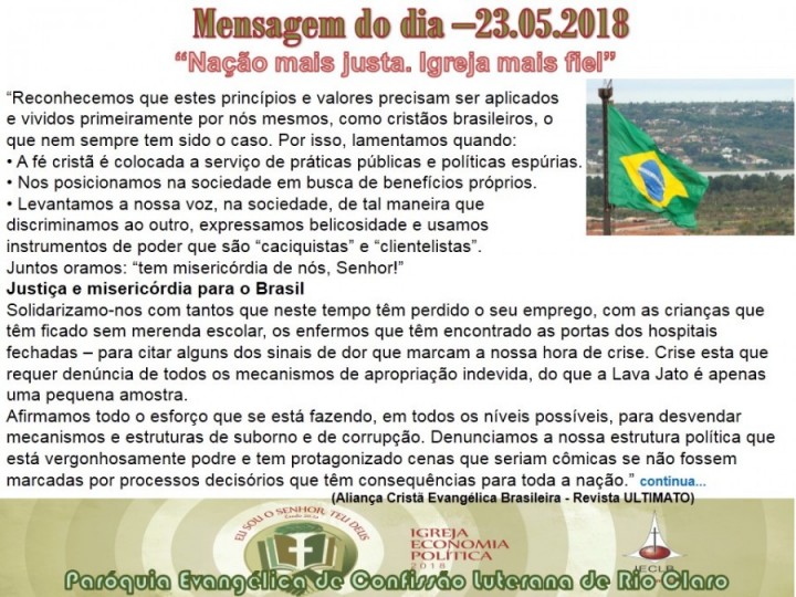 Mensagem do dia - 23.05.2018