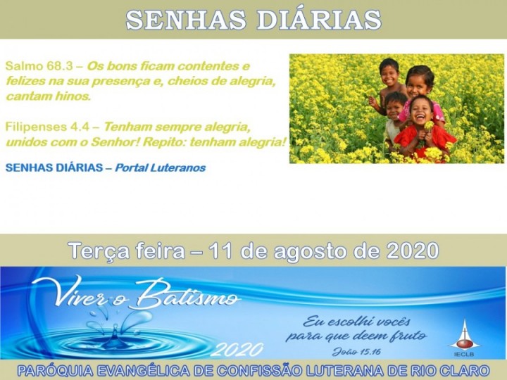 Senhas do dia - 11.08.2020