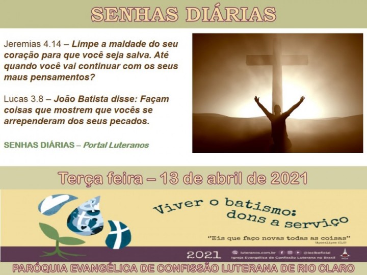 Senhas do dia - 13.04.2021