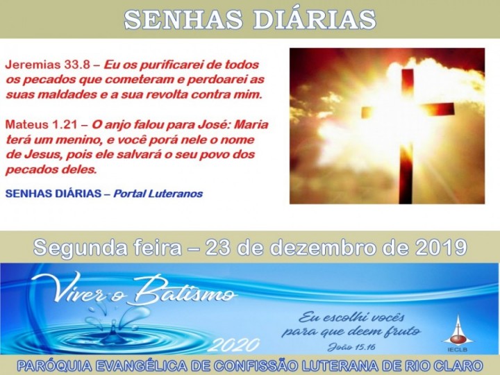 Senhas do dia - 23.12.2019 1