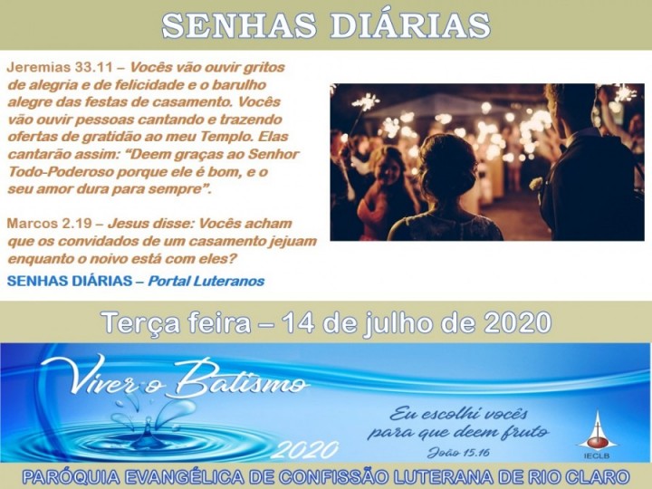 Senhas do dia - 14.07.2020