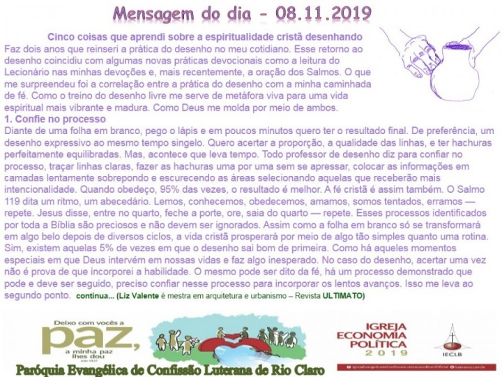 Mensagem do dia - 08.11.2019