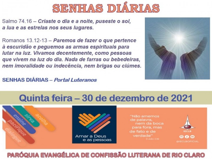 Senhas do dia - 30.12.2021