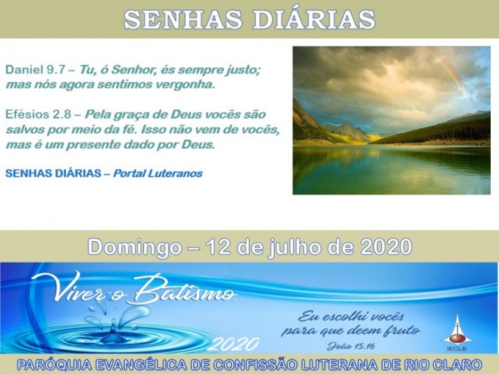 Senhas do dia - 12.07.2020