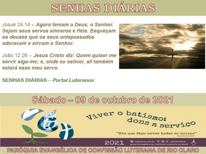 Senhas do dia - 09.10.2021