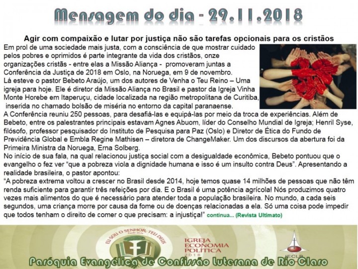 Mensagem do dia - 29.11.2018