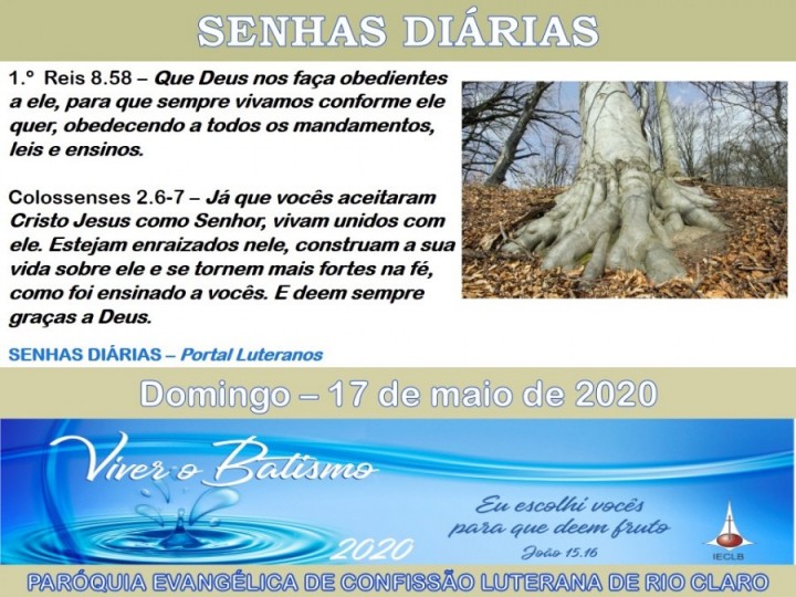 Senhas do dia - 17.05.2020