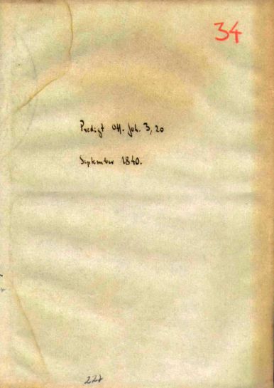 Pastor Friedrich Sauerbronn - Predigt/Prédica - Apocalipse 3.10  -  22/03/1840