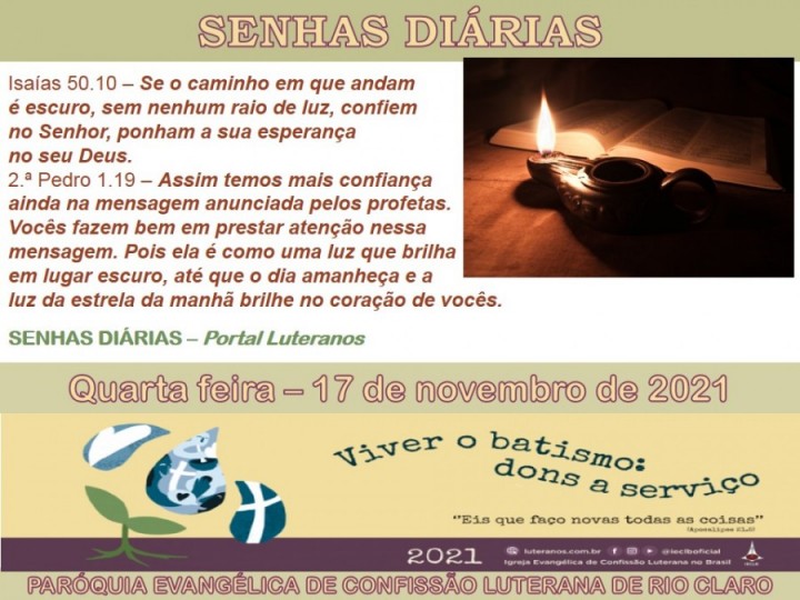 Senhas do dia - 17.11.2021