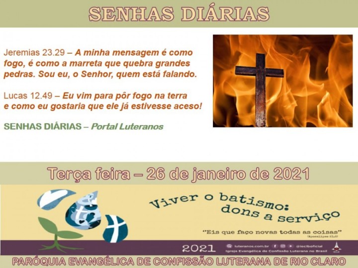 Senhas do dia - 26.01.2021