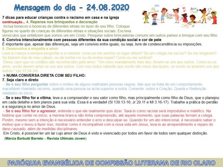 Mensagem do dia - 24.08.2020