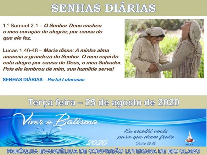 Senhas do dia - 25.08.2020