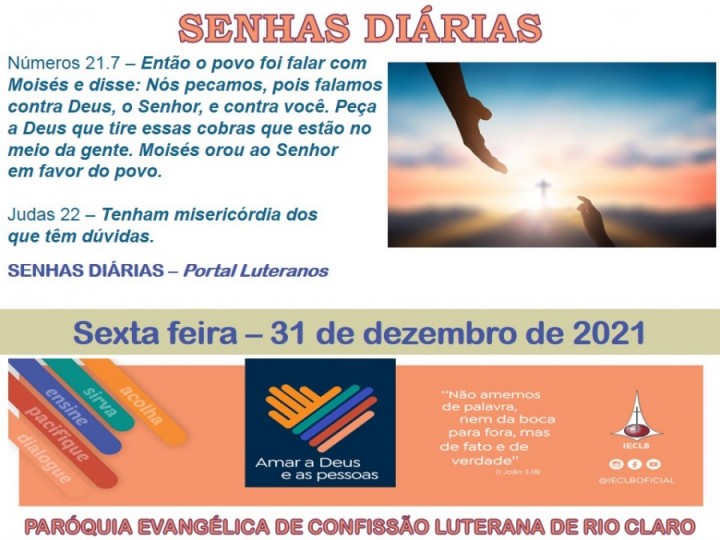 Senhas do dia - 31.12.2021