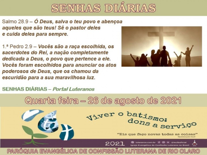 Senhas do dia - 26.08.2021