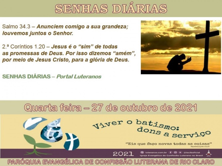 Senhas do dia - 27.10.2021