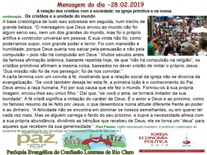 Mensagem do dia - 28.02.2019