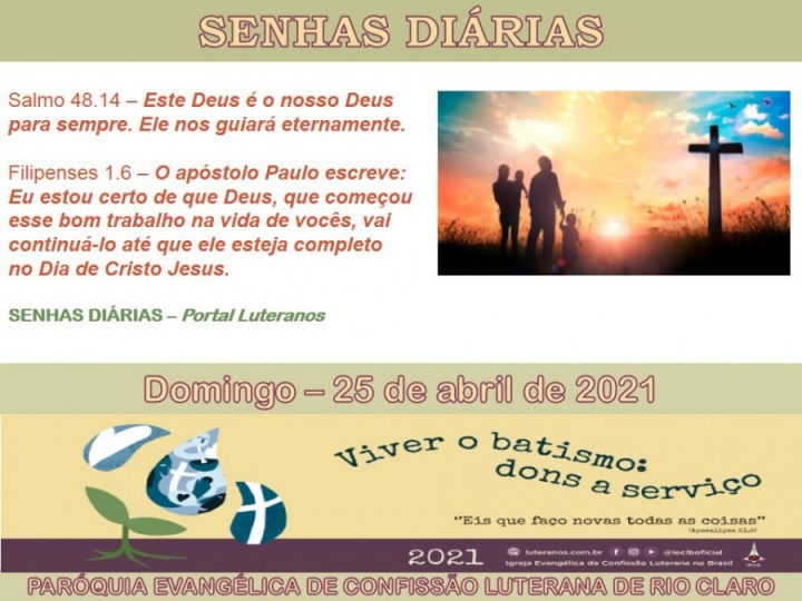 Senhas do dia - 25.04.2021