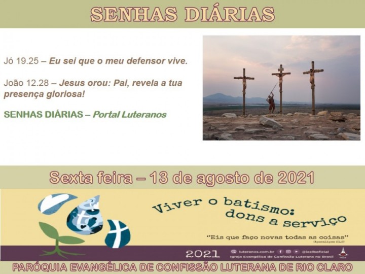 Senhas do dia - 13.08.2021