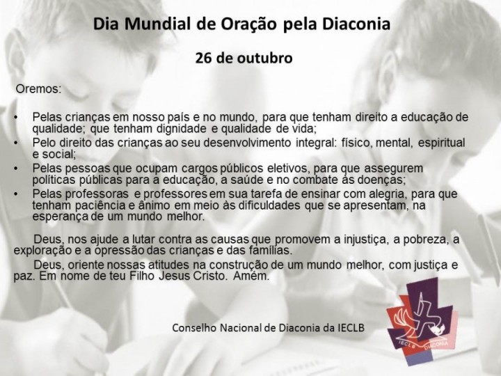 Dia Mundial de Oração pela Diaconia 26.10.17