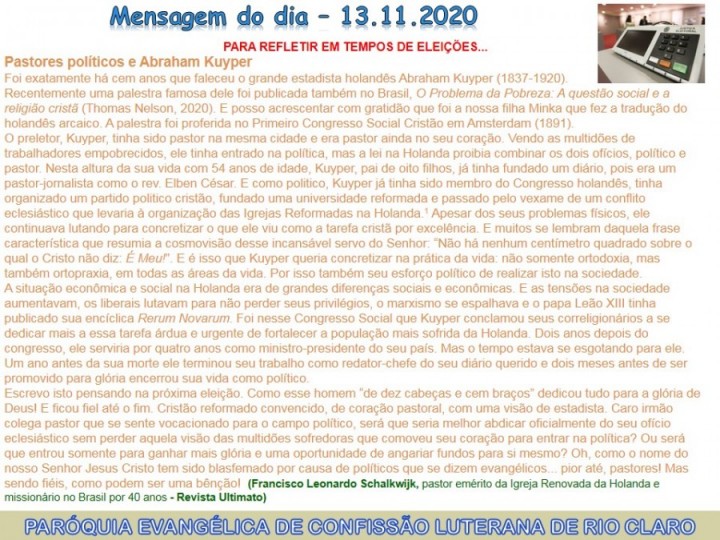 Mensagem do dia - 13.11.2020