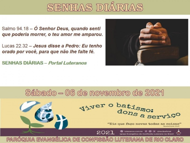 Senhas do dia - 06.11.2021