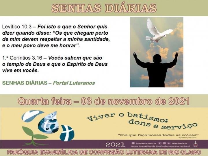 Senhas do dia - 03.11.2021