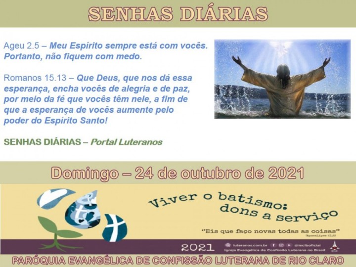 Senhas do dia - 24.10.2021