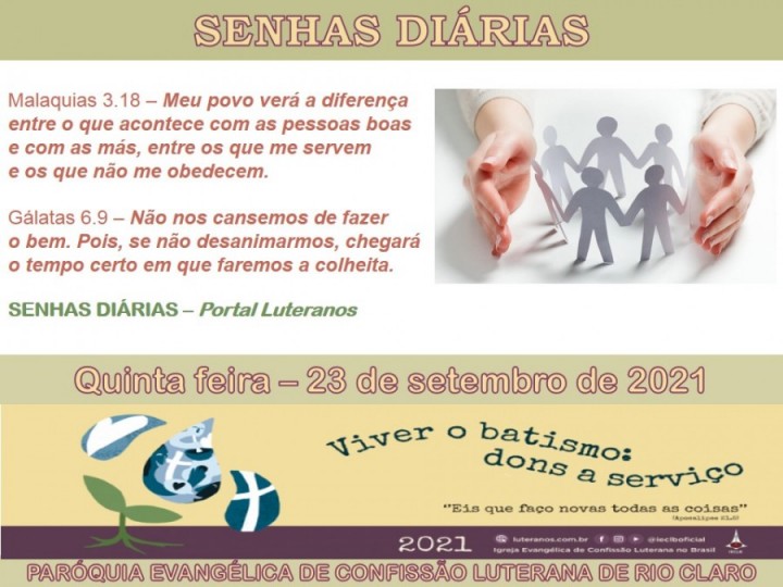 Senhas do dia - 23.09.2021