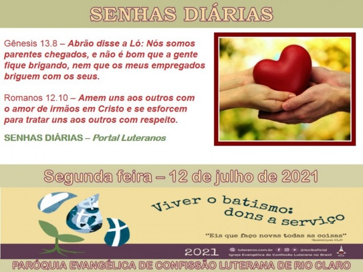 Senhas do dia - 12.07.2021