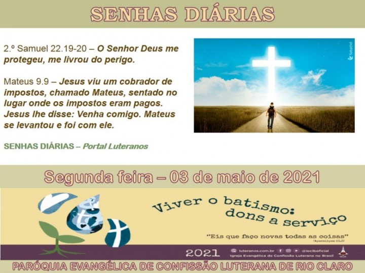 Senhas do dia - 03.05.2021