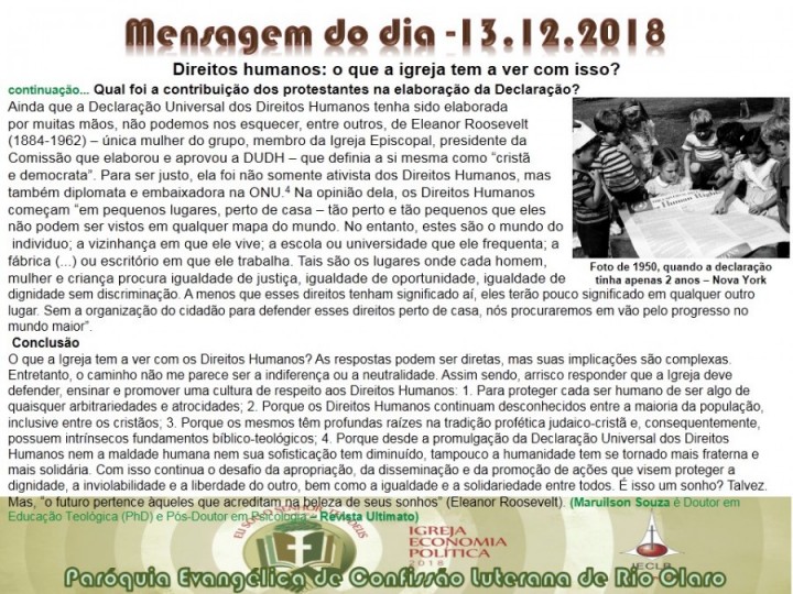 Mensagem do dia - 13.12.2018