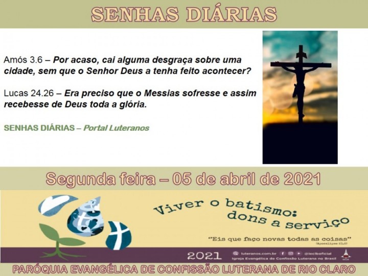 Senhas do dia - 05.04.2021