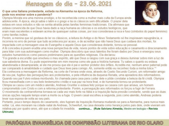 Mensagem do dia - 23.06.2021