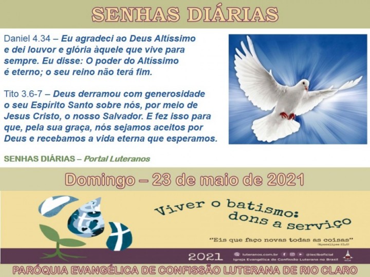 Senhas do dia - 23.05.2021