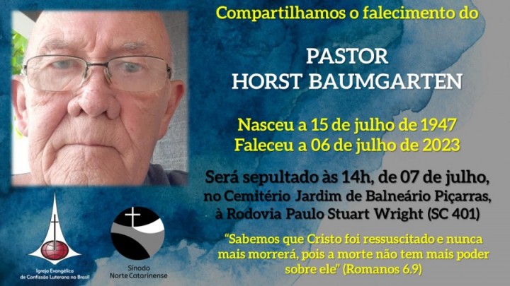 Falecimento Pastor Horst Baumgarten