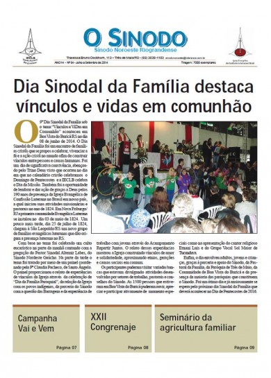 Jornal O Sínodo - Nº. 54 - Julho - Setembro 2014